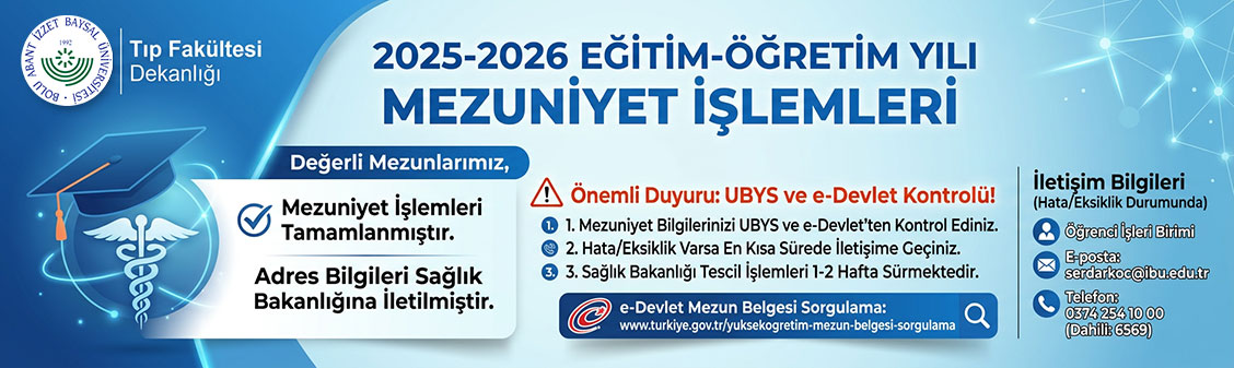 2025-2026 Eğitim-Öğretim Yılı Mezuniyet İşlemleri Hakkında