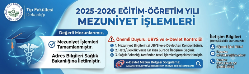2025-2026 Eğitim-Öğretim Yılı Mezuniyet İşlemleri Hakkında